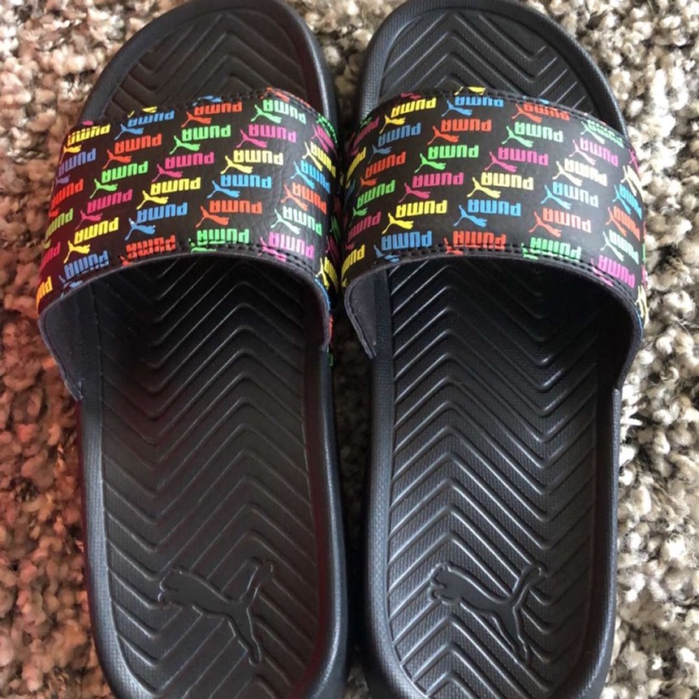 Never worn before puma slides